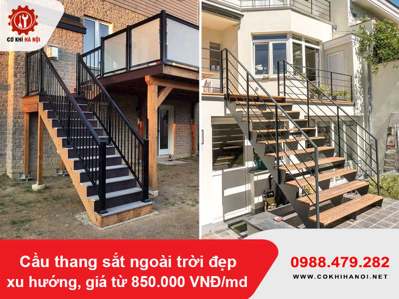 Cầu thang sắt ngoài trời đẹp xu hướng, giá từ 850.000 VNĐ/md Cầu thang sắt ngoài trời đẹp xu hướng, giá từ 850.000 VNĐ/md