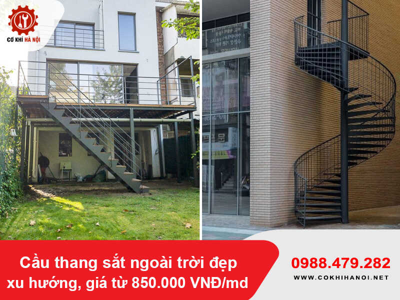 Cầu thang sắt ngoài trời đẹp xu hướng, giá từ 850.000 VNĐ/md Cầu thang sắt ngoài trời đẹp xu hướng, giá từ 850.000 VNĐ/md