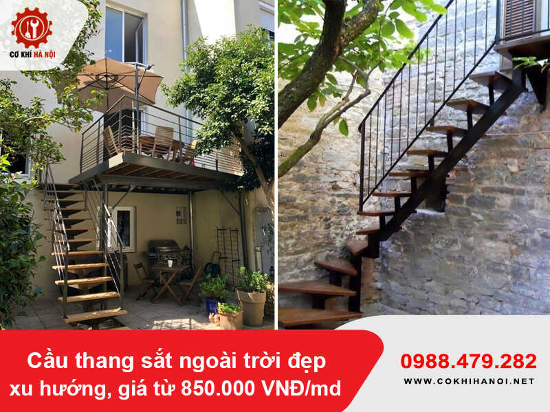 Cầu thang sắt ngoài trời đẹp xu hướng, giá từ 850.000 VNĐ/md Cầu thang sắt ngoài trời đẹp xu hướng, giá từ 850.000 VNĐ/md