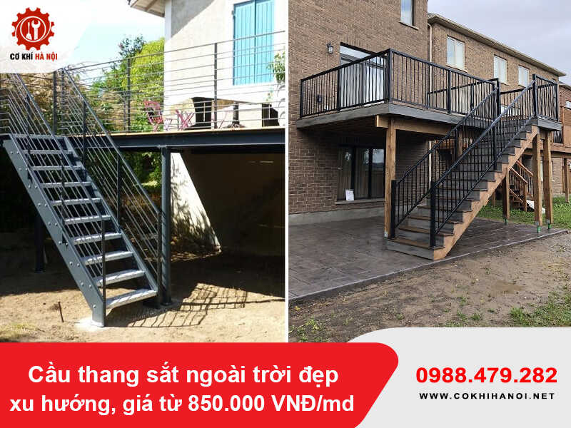 Cầu thang sắt ngoài trời đẹp xu hướng, giá từ 850.000 VNĐ/md Cầu thang sắt ngoài trời đẹp xu hướng, giá từ 850.000 VNĐ/md