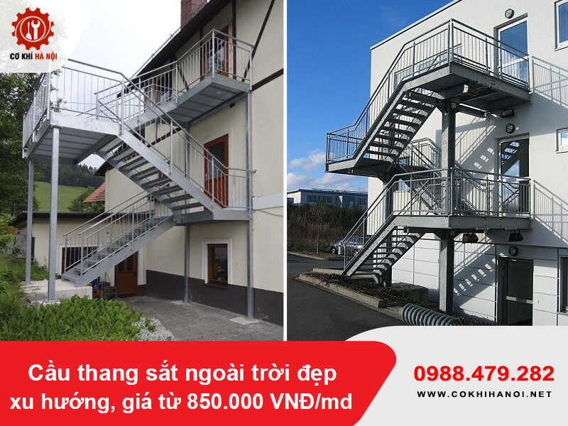 Cầu thang sắt ngoài trời đẹp xu hướng, giá từ 850.000 VNĐ/md Cầu thang sắt ngoài trời đẹp xu hướng, giá từ 850.000 VNĐ/md
