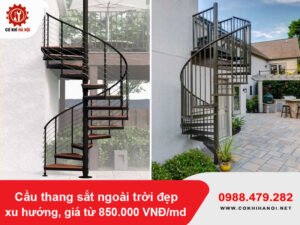 Cầu thang sắt ngoài trời đẹp xu hướng, giá từ 850.000 VNĐ/md