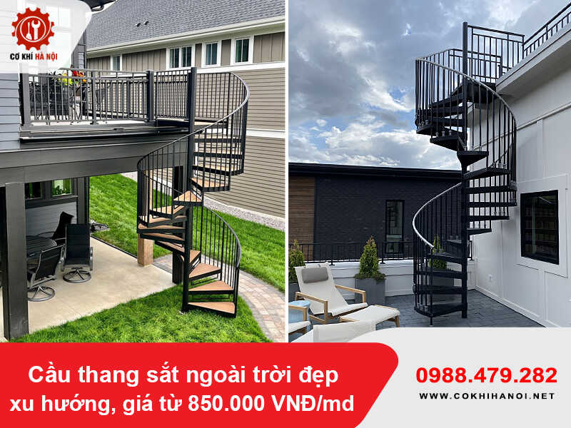 Cầu thang sắt ngoài trời đẹp xu hướng, giá từ 850.000 VNĐ/md Cầu thang sắt ngoài trời đẹp xu hướng, giá từ 850.000 VNĐ/md