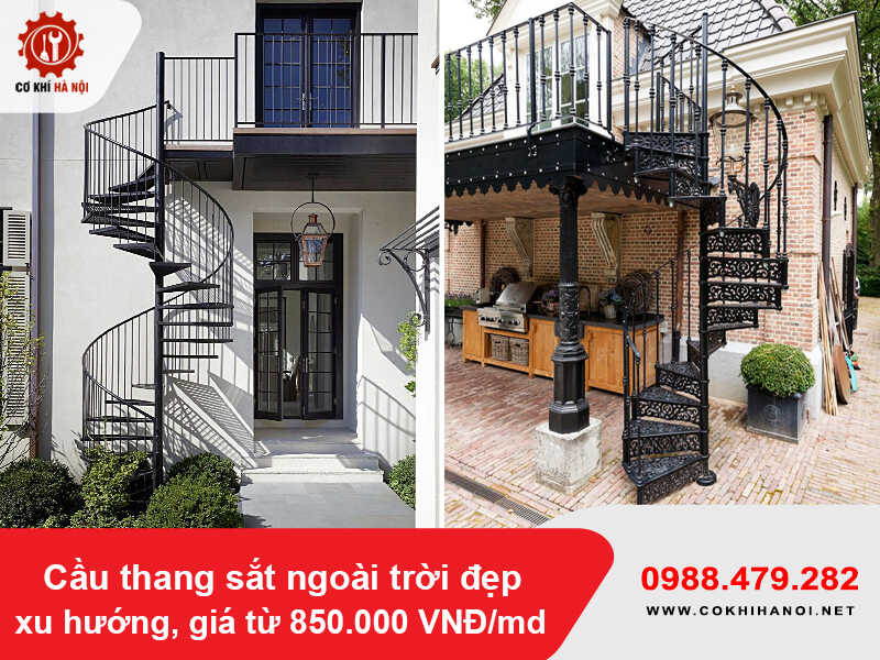 Cầu thang sắt ngoài trời đẹp xu hướng, giá từ 850.000 VNĐ/md Cầu thang sắt ngoài trời đẹp xu hướng, giá từ 850.000 VNĐ/md