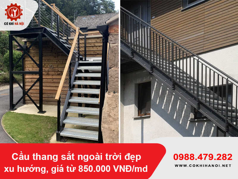 Cầu thang sắt ngoài trời đẹp xu hướng, giá từ 850.000 VNĐ/md Cầu thang sắt ngoài trời đẹp xu hướng, giá từ 850.000 VNĐ/md