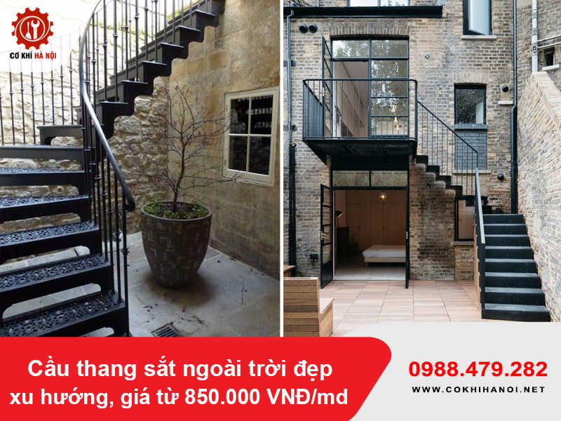 Cầu thang sắt ngoài trời đẹp xu hướng, giá từ 850.000 VNĐ/md Cầu thang sắt ngoài trời đẹp xu hướng, giá từ 850.000 VNĐ/md