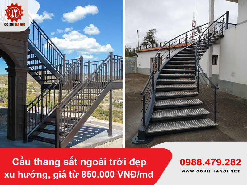 Cầu thang sắt ngoài trời đẹp xu hướng, giá từ 850.000 VNĐ/md Cầu thang sắt ngoài trời đẹp xu hướng, giá từ 850.000 VNĐ/md
