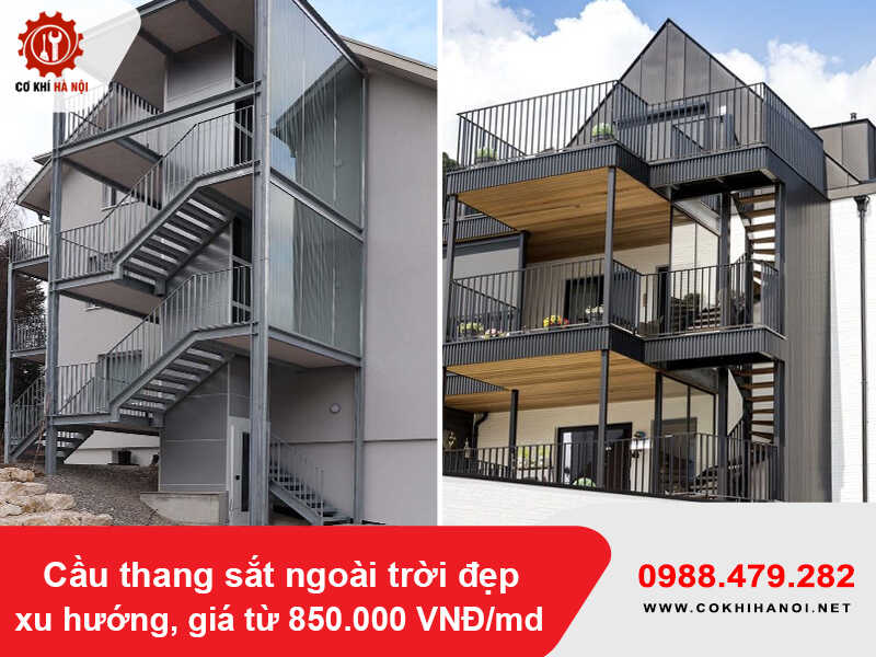 Cầu thang sắt ngoài trời đẹp xu hướng, giá từ 850.000 VNĐ/md Cầu thang sắt ngoài trời đẹp xu hướng, giá từ 850.000 VNĐ/md