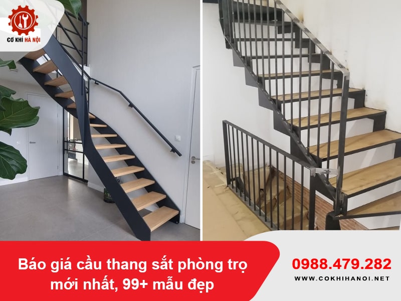 Báo giá cầu thang sắt phòng trọ mới nhất, 99+ mẫu đẹp 2025