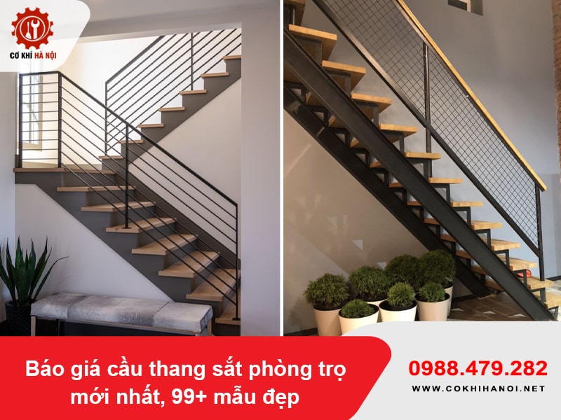 Báo giá cầu thang sắt phòng trọ mới nhất, 99+ mẫu đẹp 2025