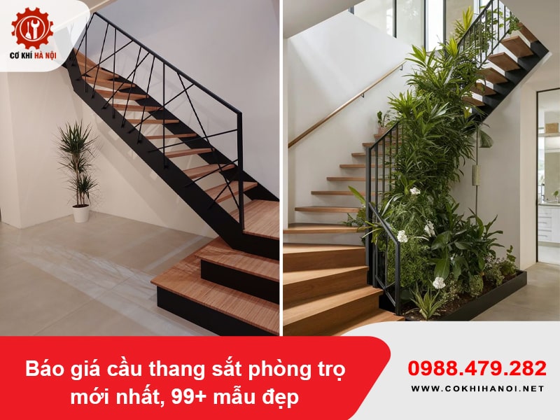 Báo giá cầu thang sắt phòng trọ mới nhất, 99+ mẫu đẹp 2025