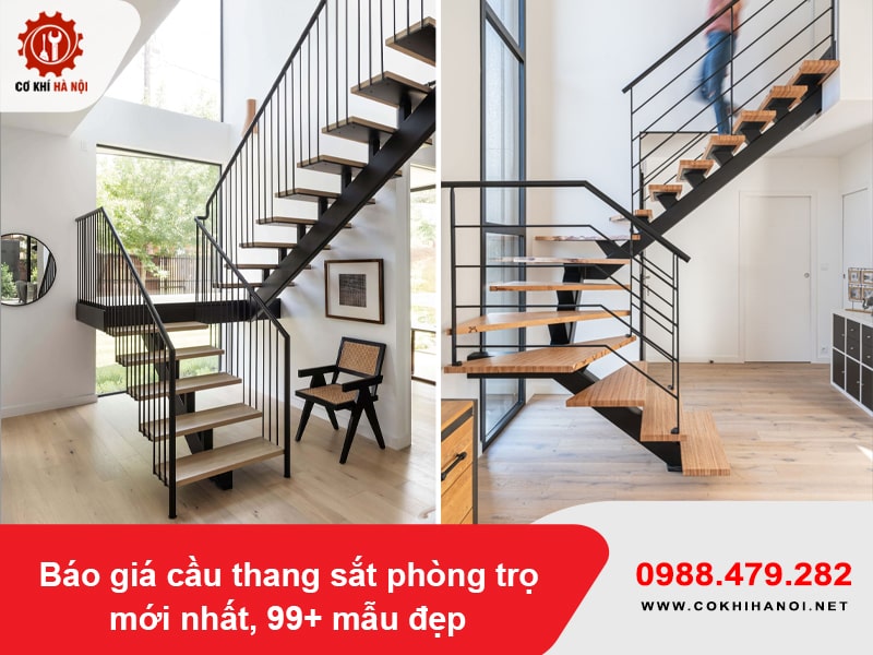Báo giá cầu thang sắt phòng trọ mới nhất, 99+ mẫu đẹp 2025