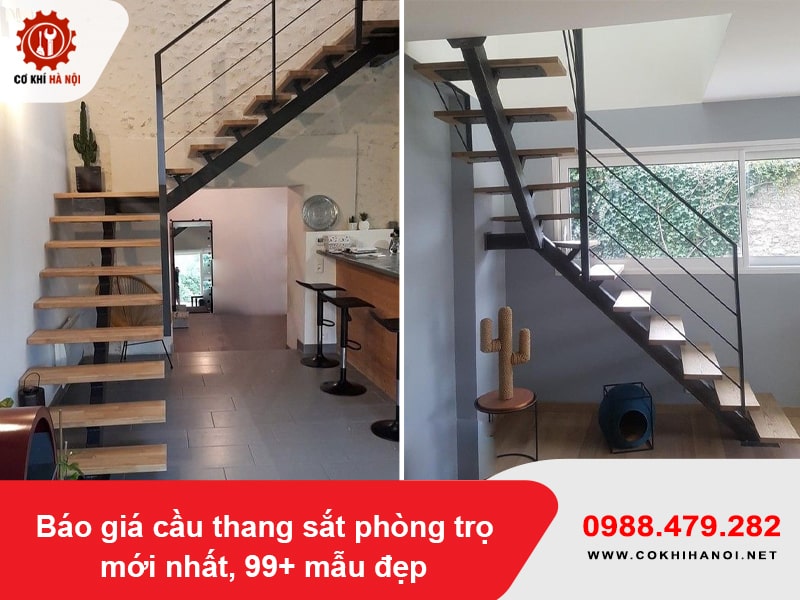 Báo giá cầu thang sắt phòng trọ mới nhất, 99+ mẫu đẹp 2025