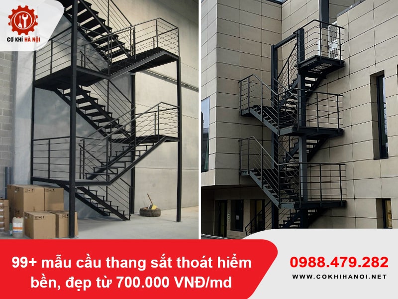 99+ mẫu cầu thang sắt thoát hiểm bền, đẹp từ 700.000 VNĐ/md