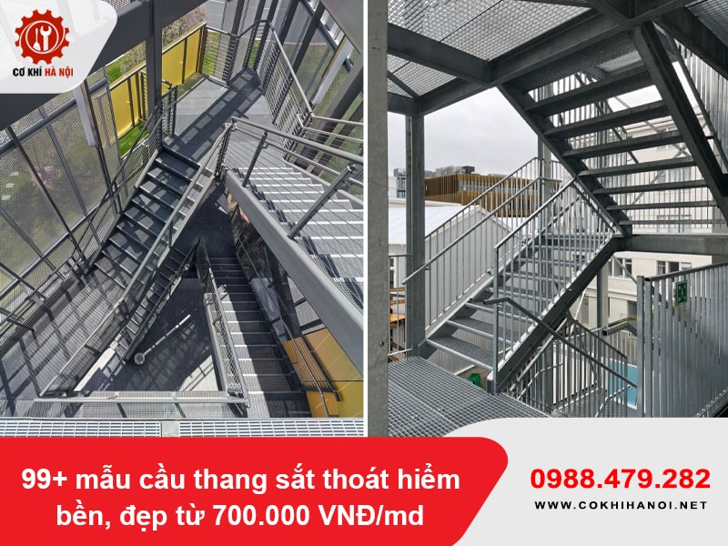 99+ mẫu cầu thang sắt thoát hiểm bền, đẹp từ 700.000 VNĐ/md