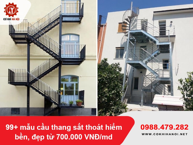 99+ mẫu cầu thang sắt thoát hiểm bền, đẹp từ 700.000 VNĐ/md