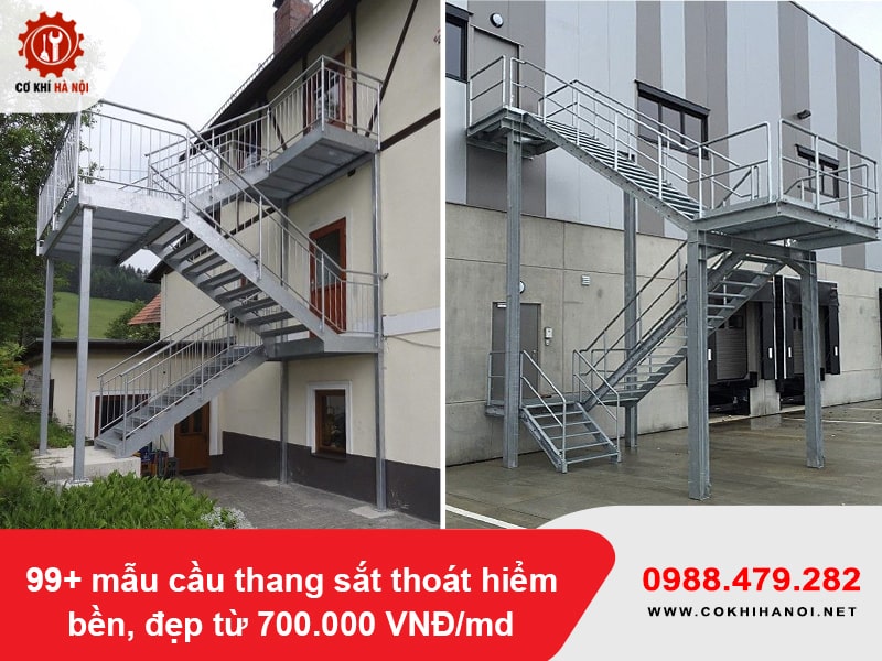 99+ mẫu cầu thang sắt thoát hiểm bền, đẹp từ 700.000 VNĐ/md