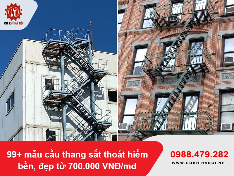 99+ mẫu cầu thang sắt thoát hiểm bền, đẹp từ 700.000 VNĐ/md