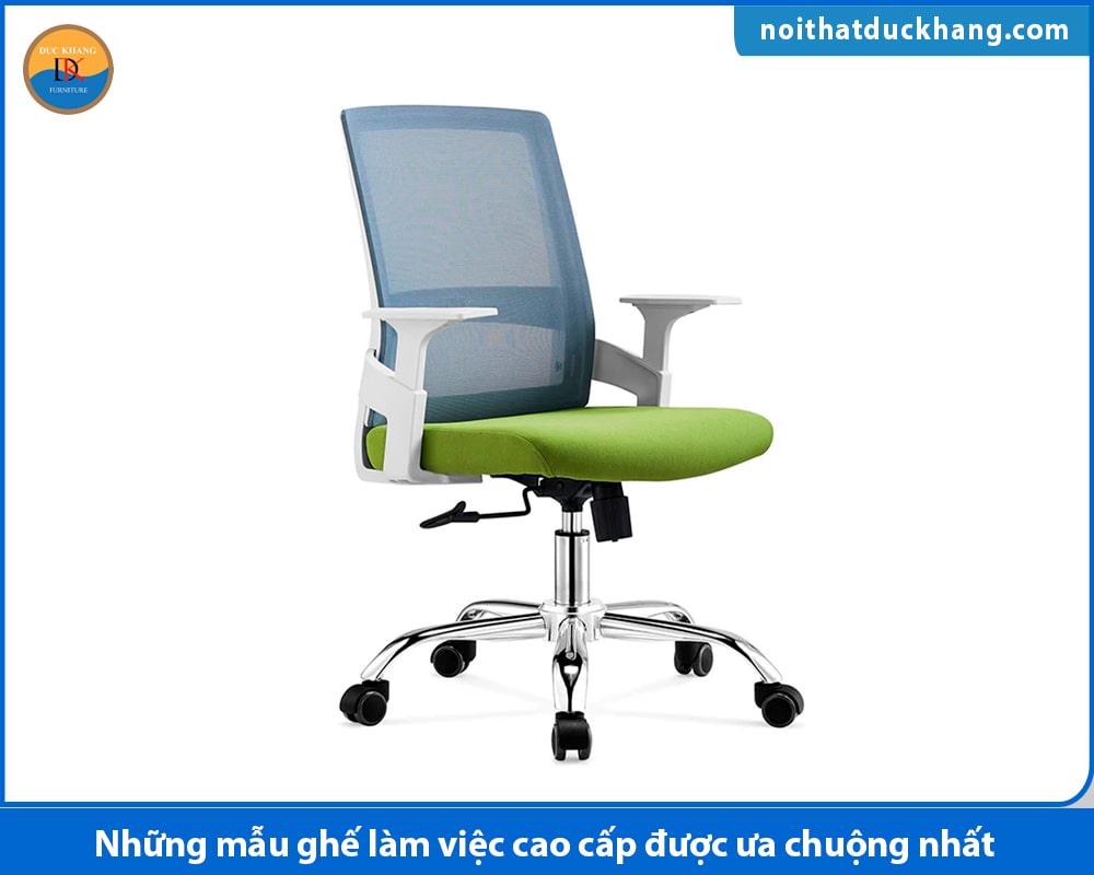 Ghế làm việc chân xoay lưng lưới kèm tay vịn điều chỉnh cao thấp Rock-M Ghế làm việc chân xoay lưng lưới kèm tay vịn điều chỉnh cao thấp Rock-M