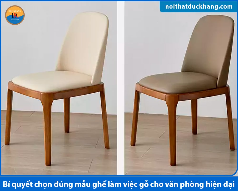 Ghế làm việc gỗ kết hợp nệm êm Ghế làm việc gỗ kết hợp nệm êm