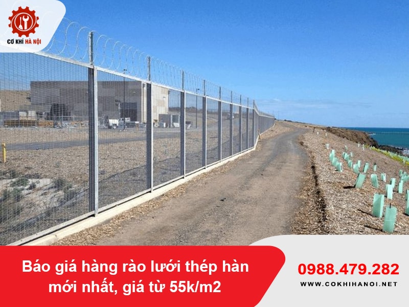Báo giá hàng rào lưới thép hàn mới nhất, giá từ 55k/m2