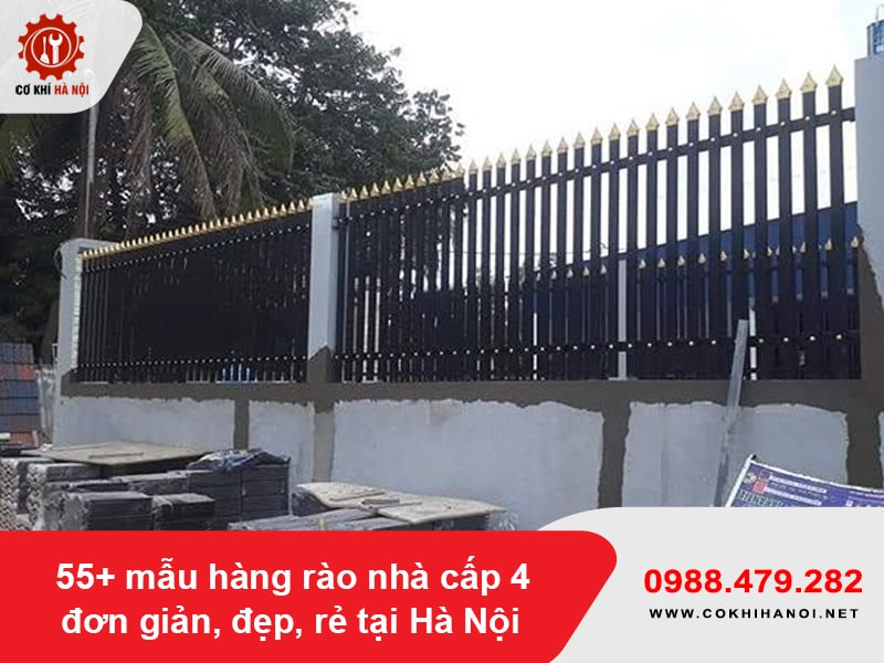 Hàng rào sắt hộp hiện đại Hàng rào sắt hộp hiện đại