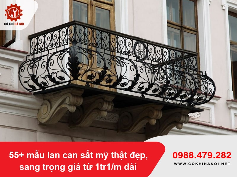 55+ mẫu lan can sắt mỹ thật đẹp, sang trọng giá từ 1tr1/m dài