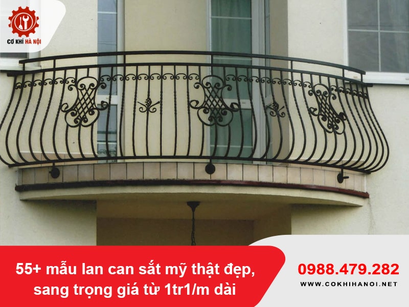 55+ mẫu lan can sắt mỹ thật đẹp, sang trọng giá từ 1tr1/m dài
