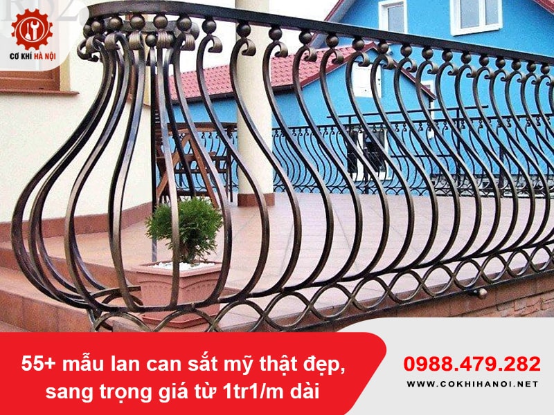 55+ mẫu lan can sắt mỹ thật đẹp, sang trọng giá từ 1tr1/m dài