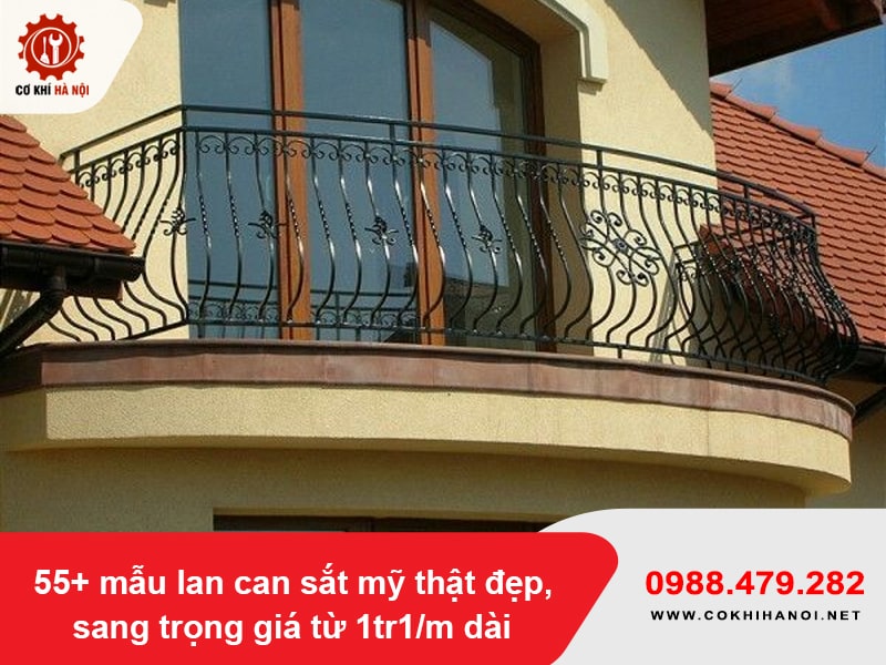 55+ mẫu lan can sắt mỹ thật đẹp, sang trọng giá từ 1tr1/m dài