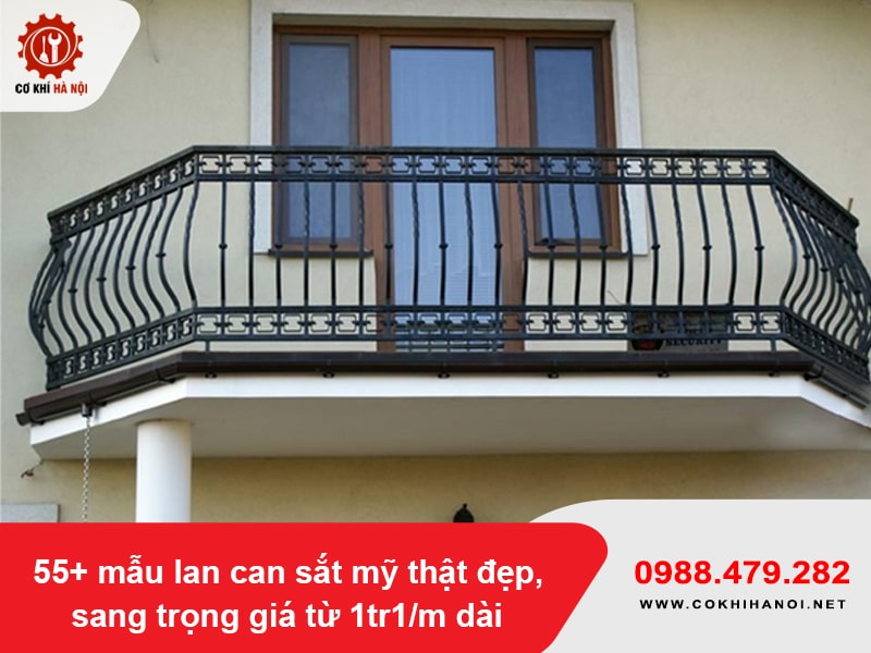 55+ mẫu lan can sắt mỹ thật đẹp, sang trọng giá từ 1tr1/m dài