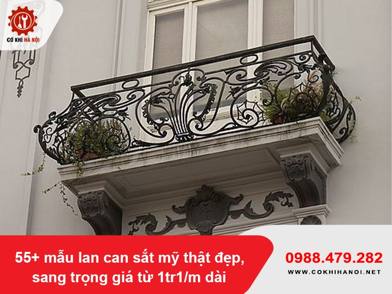 55+ mẫu lan can sắt mỹ thật đẹp, sang trọng giá từ 1tr1/m dài