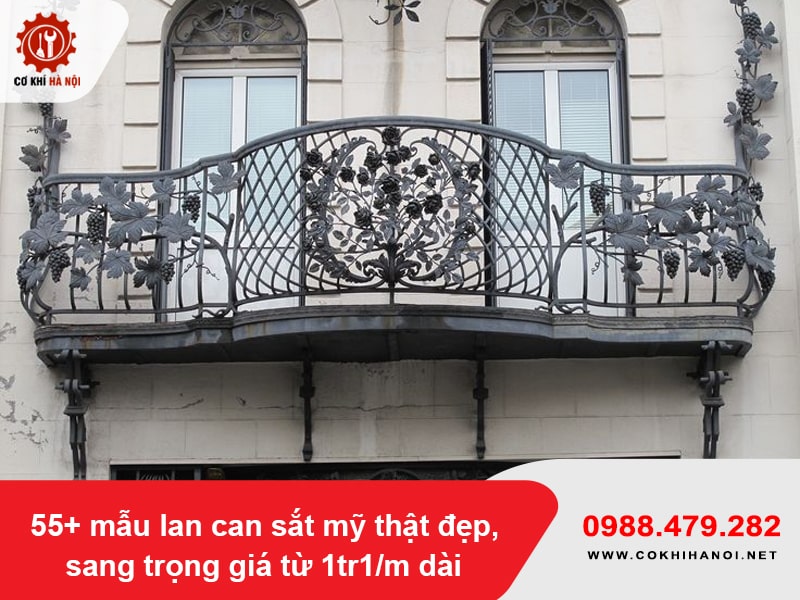 55+ mẫu lan can sắt mỹ thật đẹp, sang trọng giá từ 1tr1/m dài