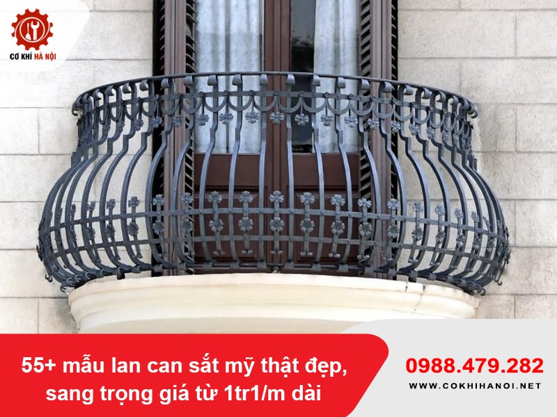 55+ mẫu lan can sắt mỹ thật đẹp, sang trọng giá từ 1tr1/m dài