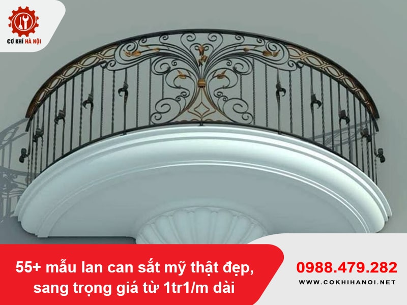 55+ mẫu lan can sắt mỹ thật đẹp, sang trọng giá từ 1tr1/m dài