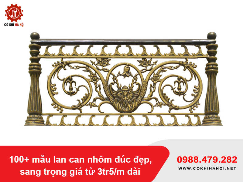 100+ mẫu lan can nhôm đúc đẹp, sang trọng giá từ 3tr5/m dài