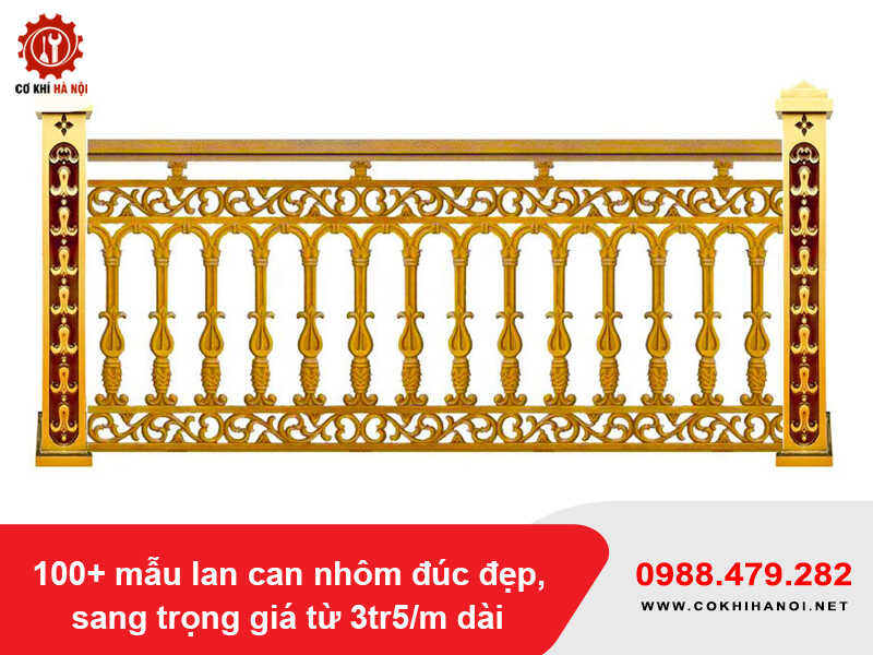 100+ mẫu lan can nhôm đúc đẹp, sang trọng giá từ 3tr5/m dài