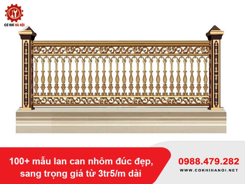 100+ mẫu lan can nhôm đúc đẹp, sang trọng giá từ 3tr5/m dài