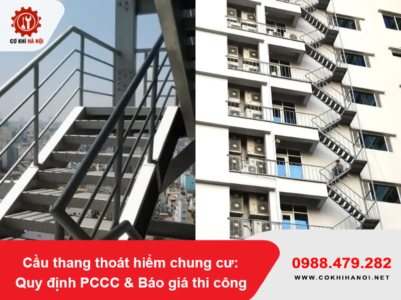 Cầu thang thoát hiểm chung cư: Quy định PCCC & Báo giá thi công 2026 Cầu thang thoát hiểm chung cư: Quy định PCCC & Báo giá thi công 2026