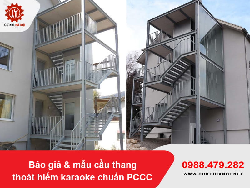 Báo giá & mẫu cầu thang thoát hiểm karaoke chuẩn PCCC Báo giá & mẫu cầu thang thoát hiểm karaoke chuẩn PCCC