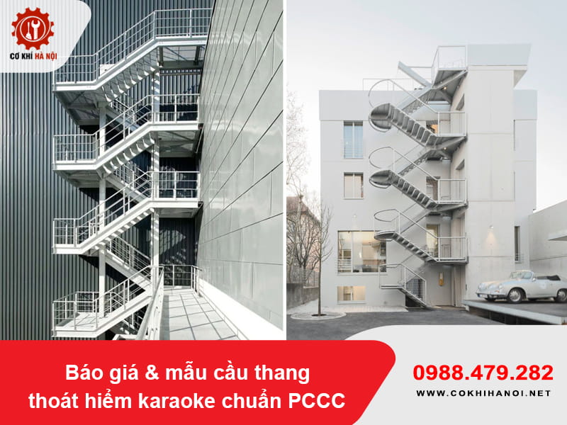 Báo giá & mẫu cầu thang thoát hiểm karaoke chuẩn PCCC Báo giá & mẫu cầu thang thoát hiểm karaoke chuẩn PCCC