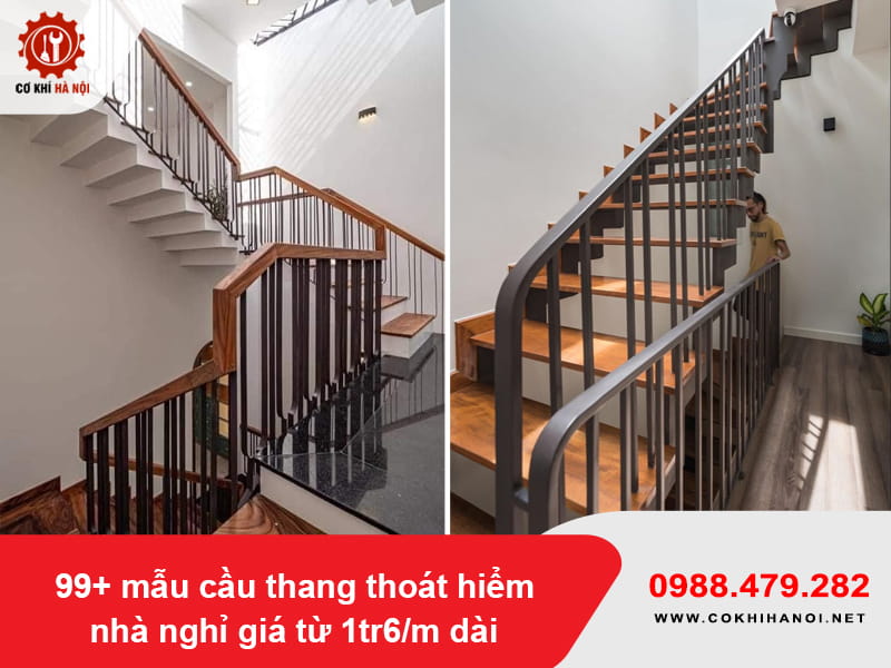 99+ mẫu cầu thang thoát hiểm nhà nghỉ giá từ 1tr6/m dài