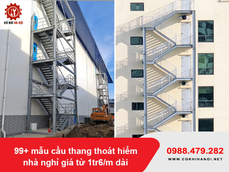 99+ mẫu cầu thang thoát hiểm nhà nghỉ giá từ 1tr6/m dài