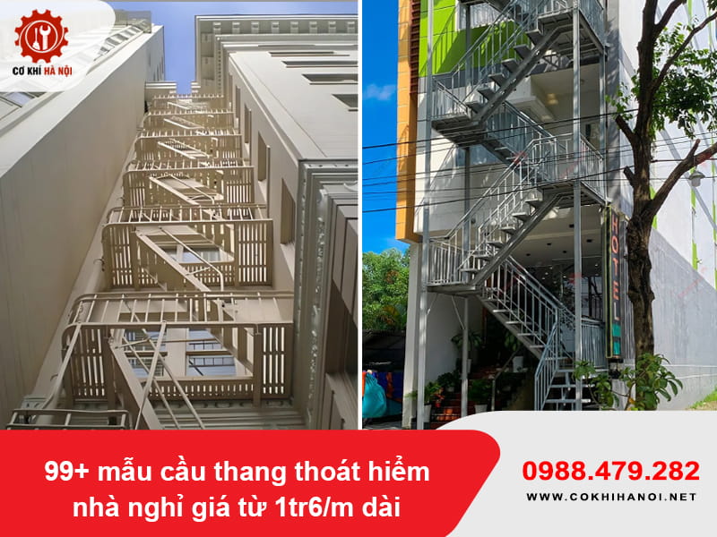 99+ mẫu cầu thang thoát hiểm nhà nghỉ giá từ 1tr6/m dài