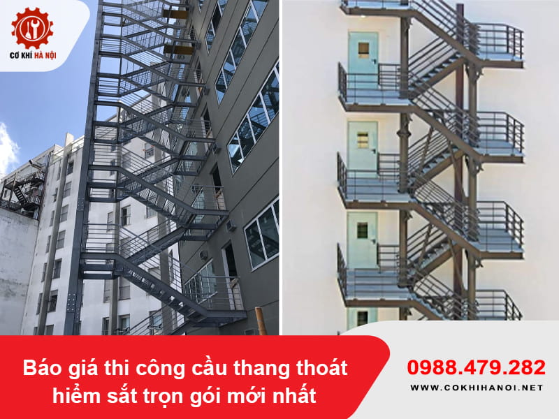 Báo giá thi công cầu thang thoát hiểm sắt trọn gói mới nhất