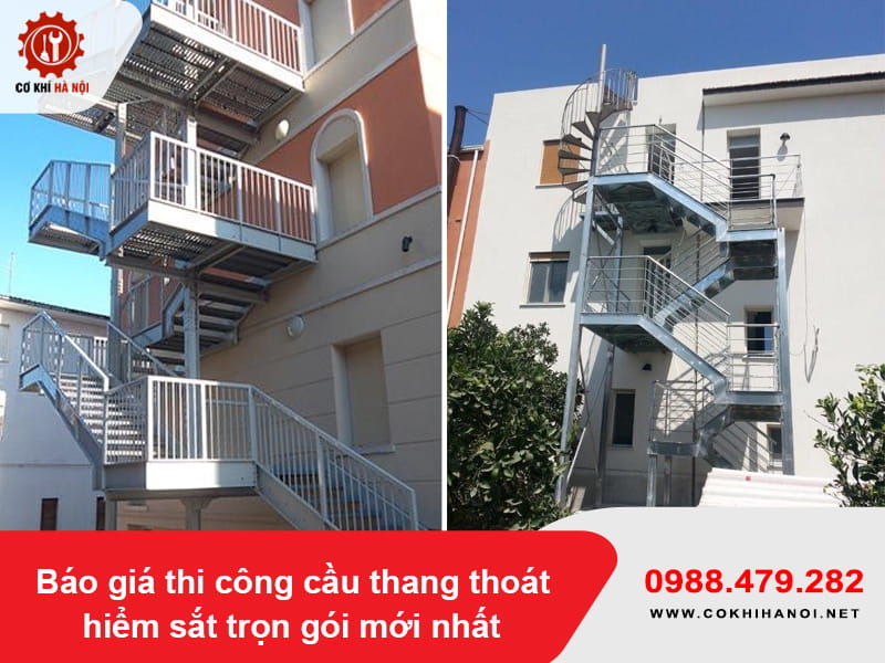 Báo giá thi công cầu thang thoát hiểm sắt trọn gói mới nhất
