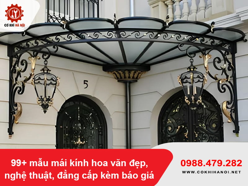 99+ mẫu mái kính hoa văn đẹp, nghệ thuật, đẳng cấp kèm báo giá