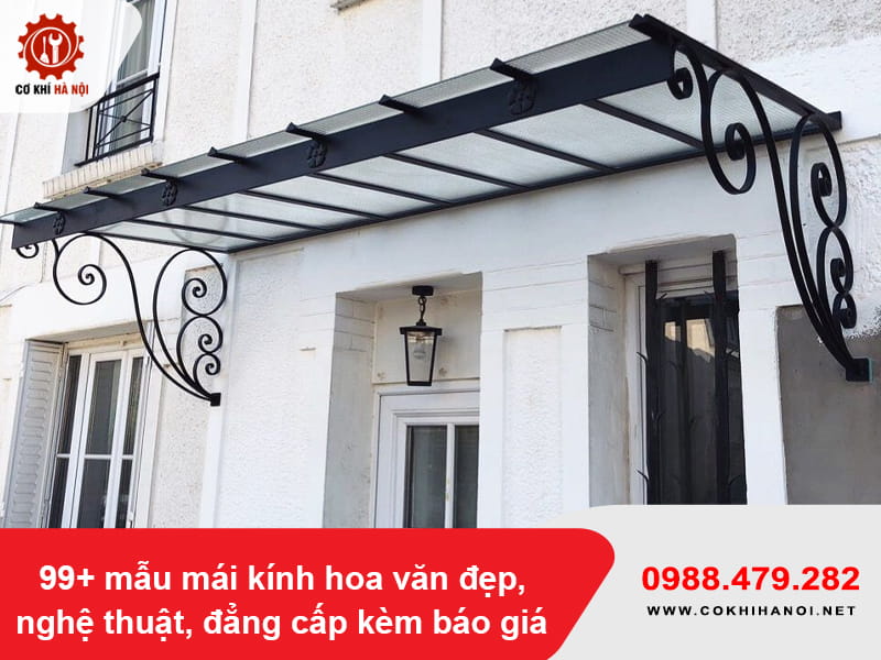 99+ mẫu mái kính hoa văn đẹp, nghệ thuật, đẳng cấp kèm báo giá