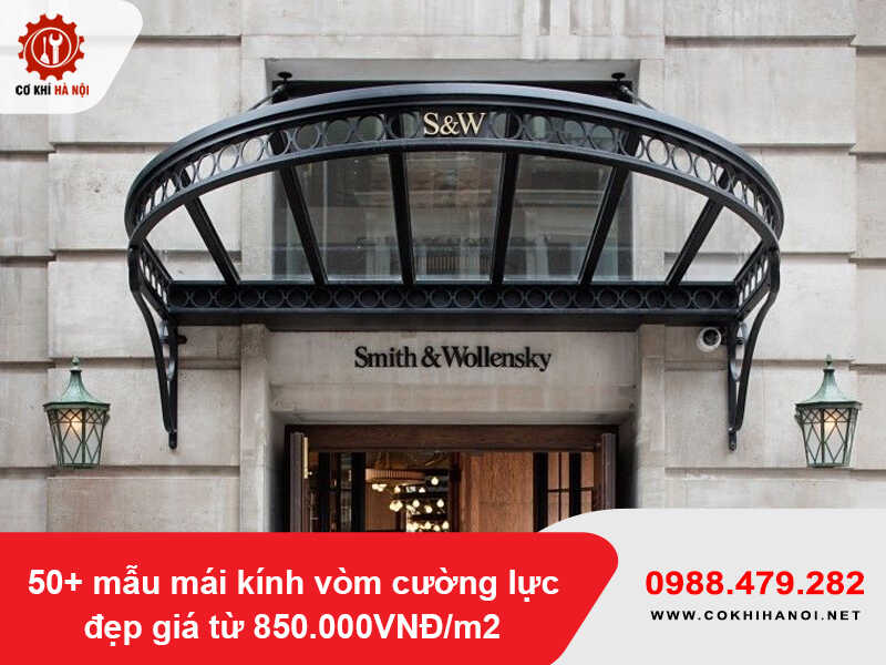 50+ mẫu mái kính vòm cường lực đẹp giá từ 850.000VNĐ/m2