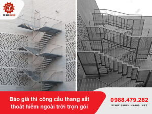 Báo giá thi công cầu thang sắt thoát hiểm ngoài trời trọn gói